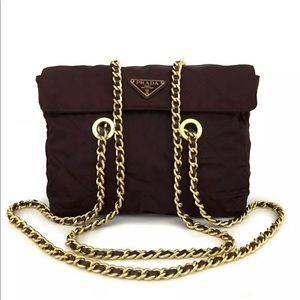 Auth. Prada Shoulder Chain Bag Excellent Condition